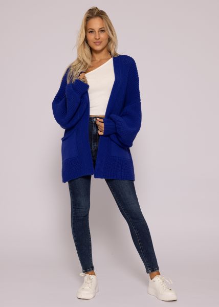 Strick-Cardigan mit Taschen, royalblau