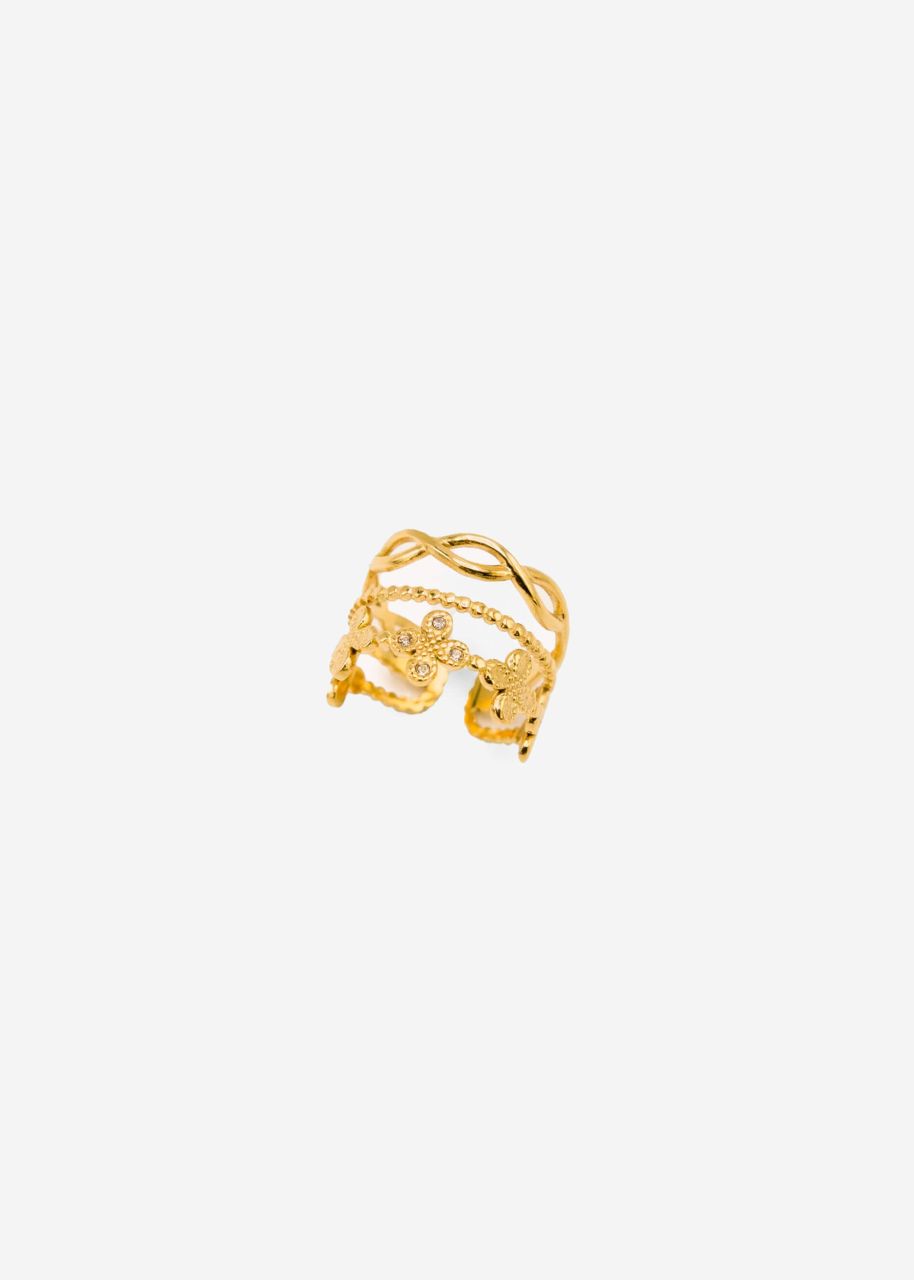 Ring mit dreifachem Design - gold