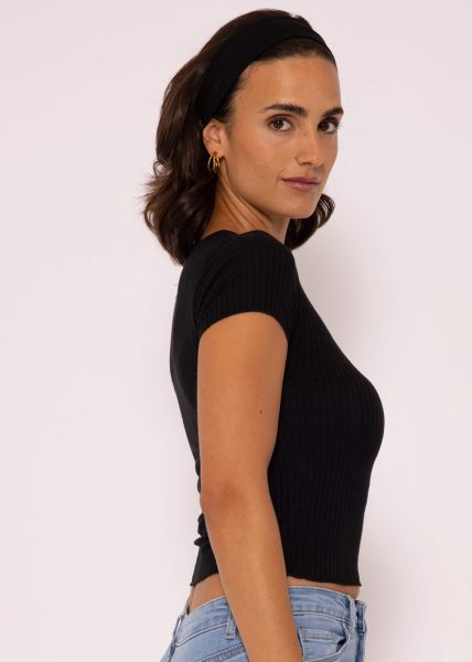 Crop-Shirt, schwarz