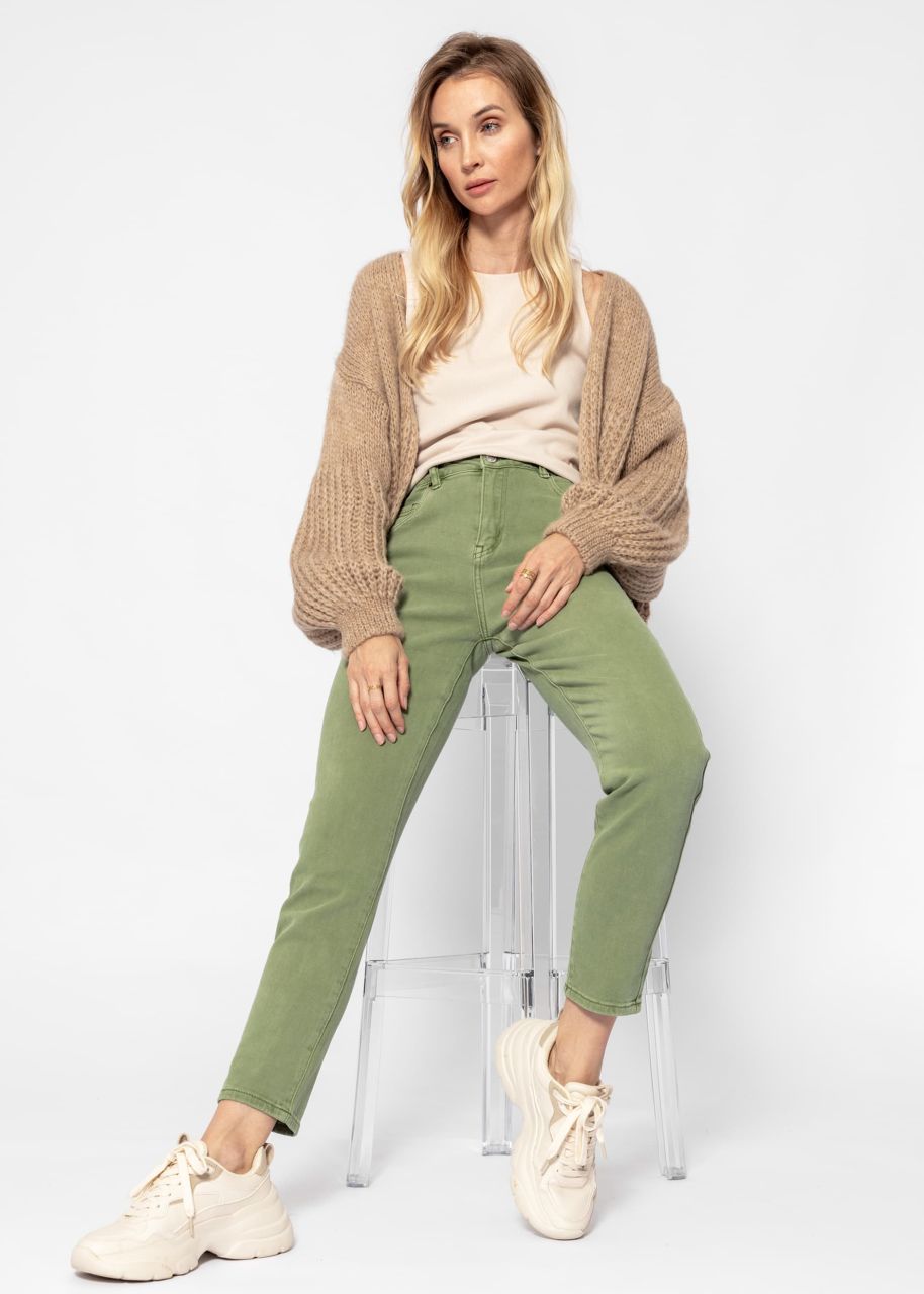 Relax Fit Highwaist Jeans, khaki