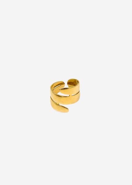 Breiter, geschlungener Ring, gold