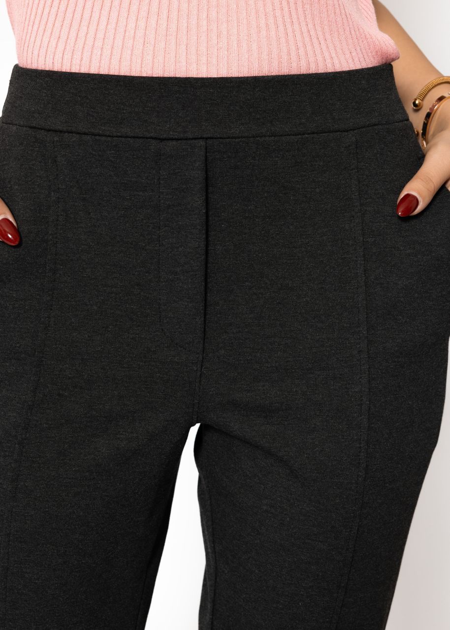Jersey Chinos mit Ziernaht - dunkelgrau