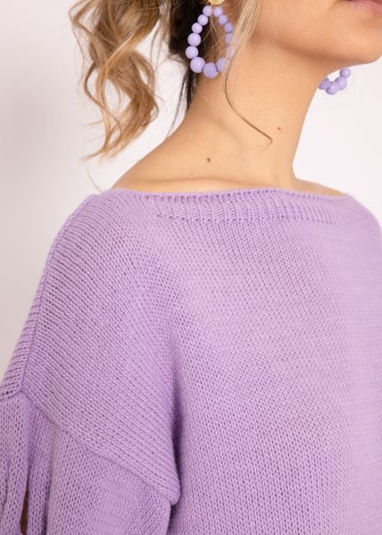 Pullover mit Netz-Muster, lila