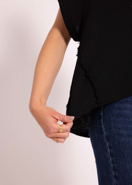 Musselin Shirt, schwarz