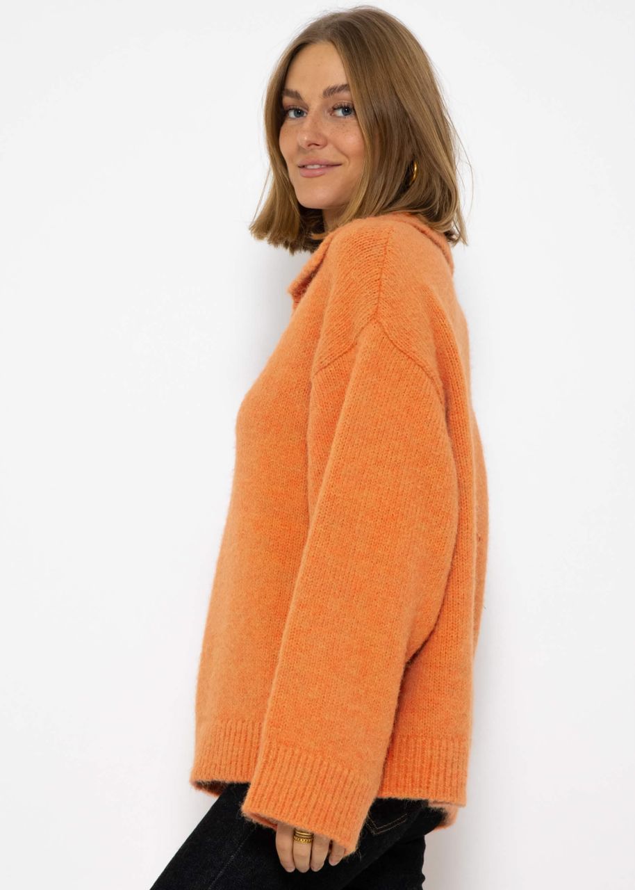 Oversize Pullover mit Kragen - apricot