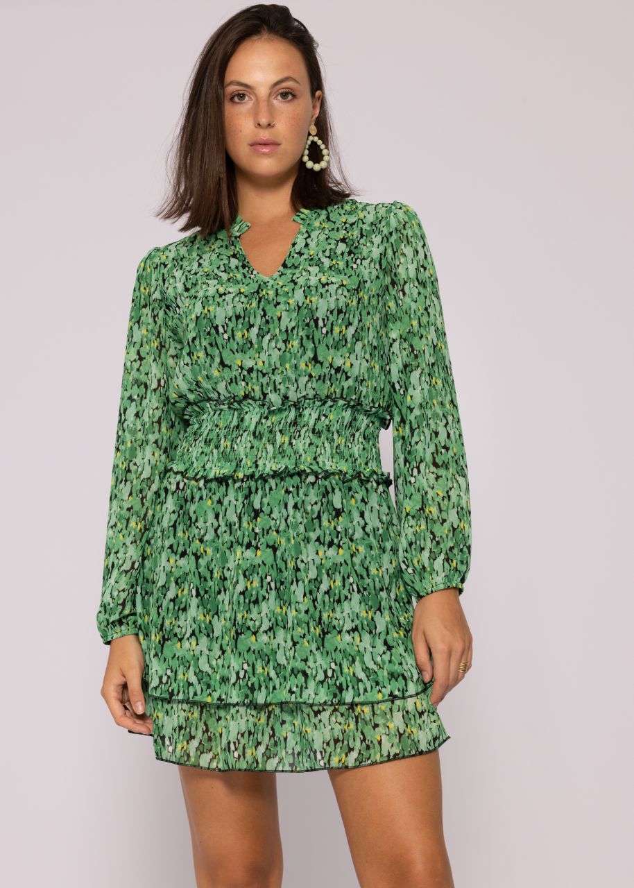 Kleid mit Print, grün