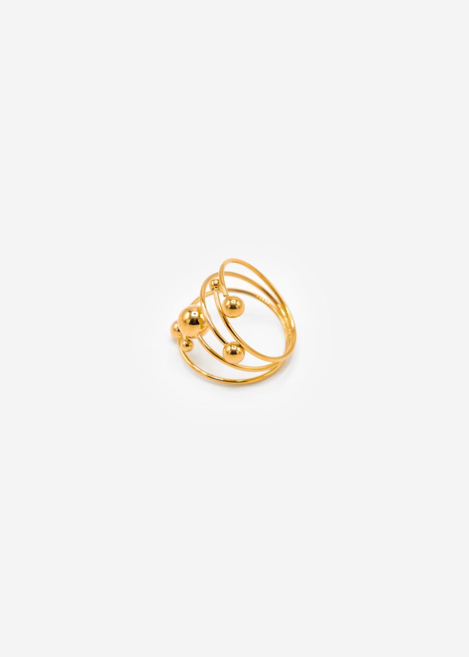 Filigraner Ring mit Kugeln - gold