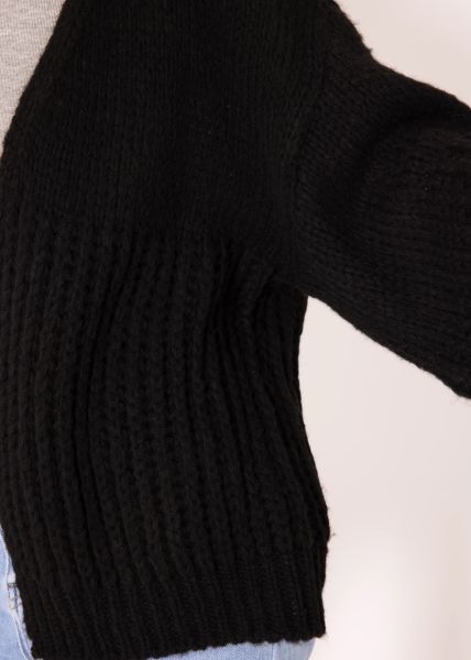Cardigan mit Struktur - schwarz