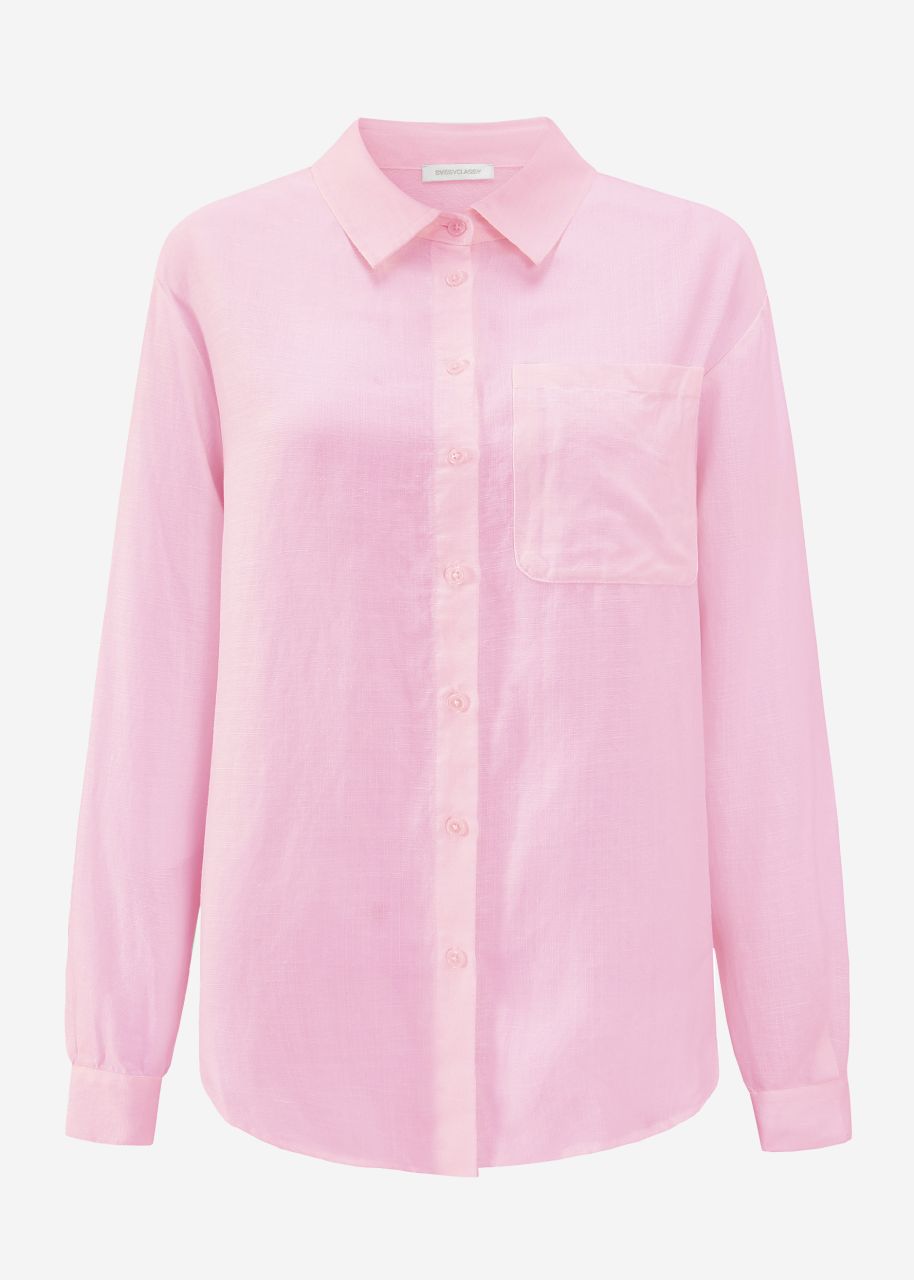 Leinen Hemdbluse - rosa