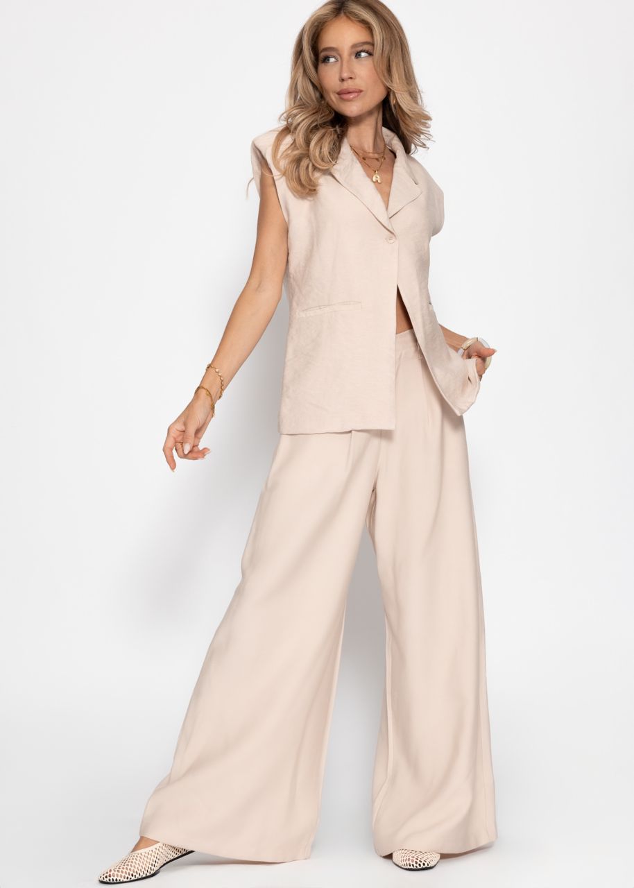 Bundfaltenhose - beige
