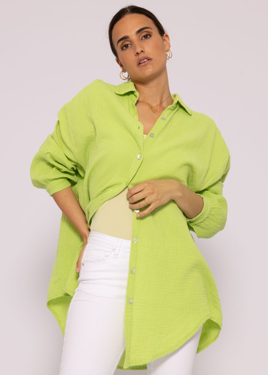 Ultra oversize Blusenhemd, hellgrün