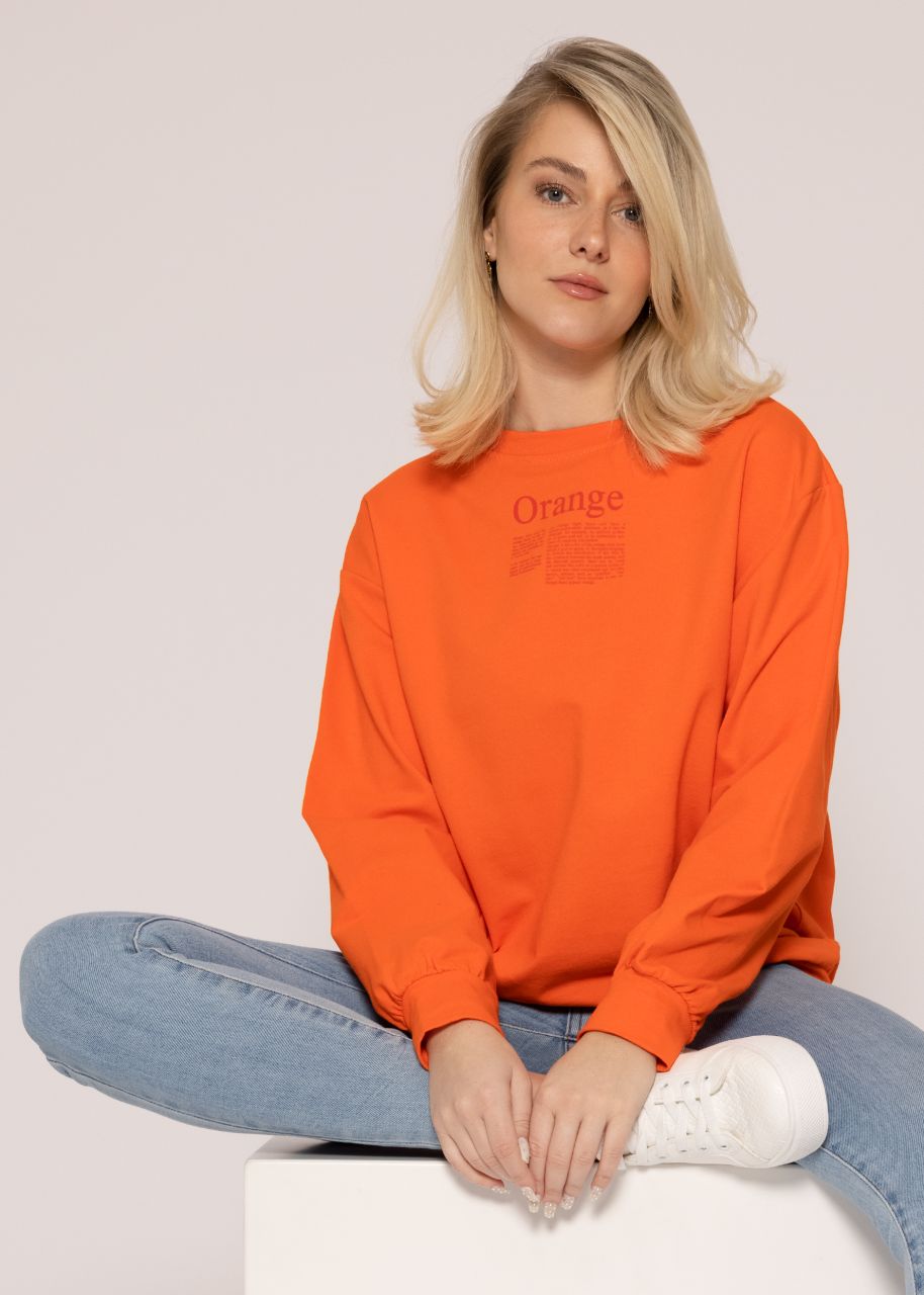 Loungeshirt mit Print, orange