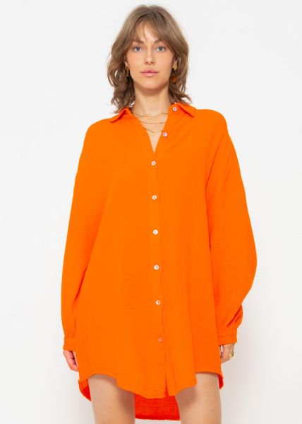 Musselin Bluse oversize, orange