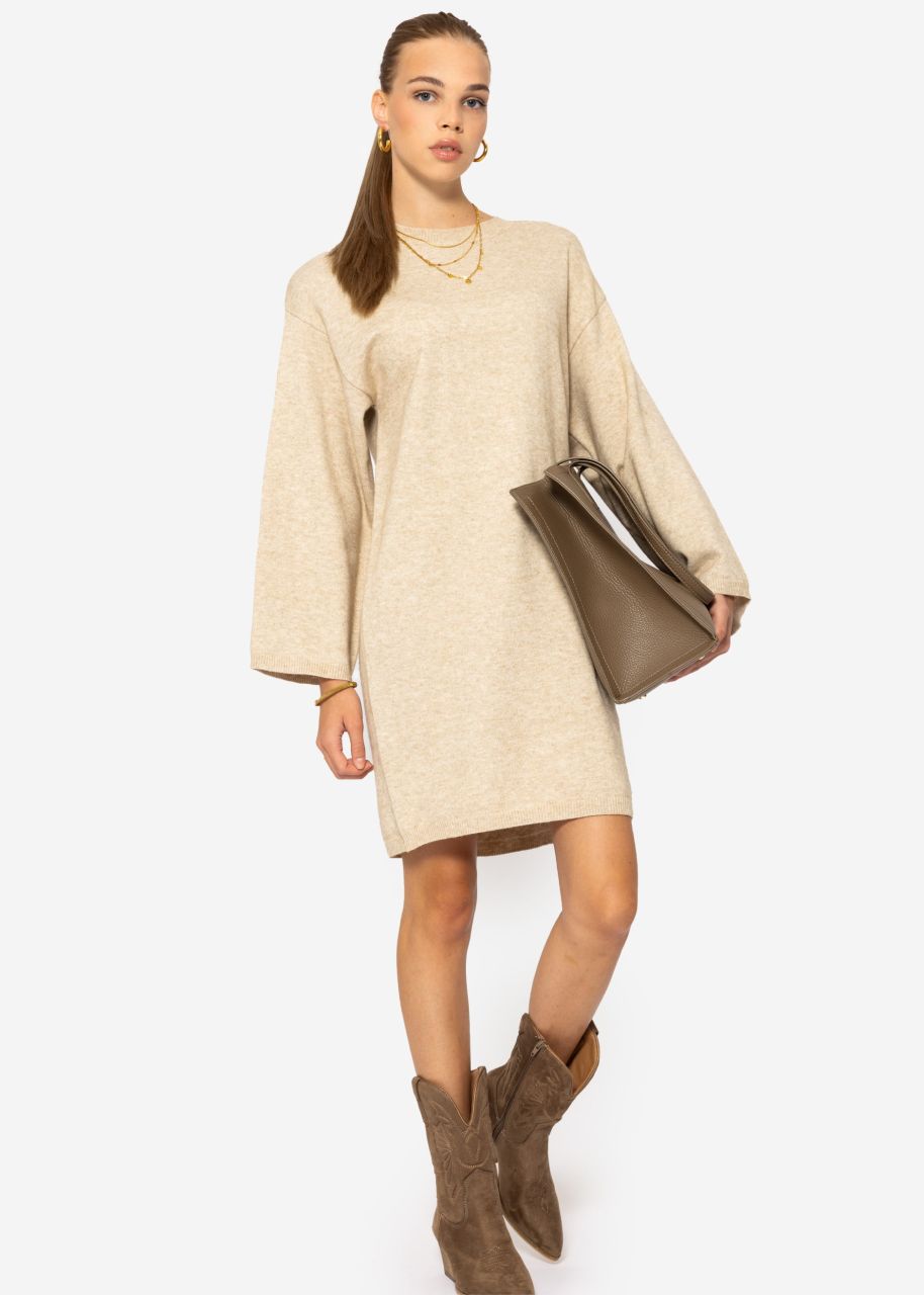 Oversize Kleid in Strick - beige