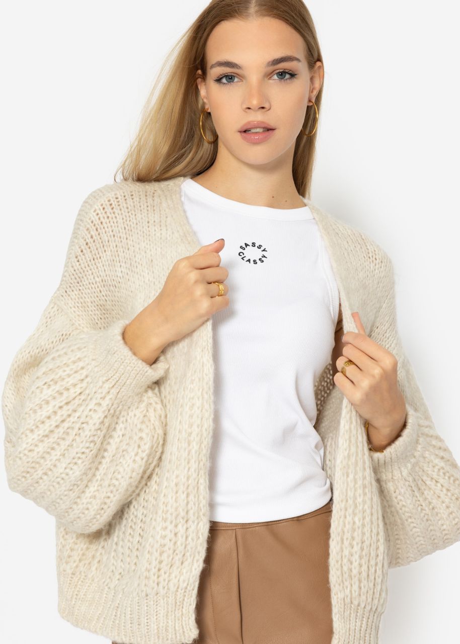 Cardigan mit Struktur - hellbeige