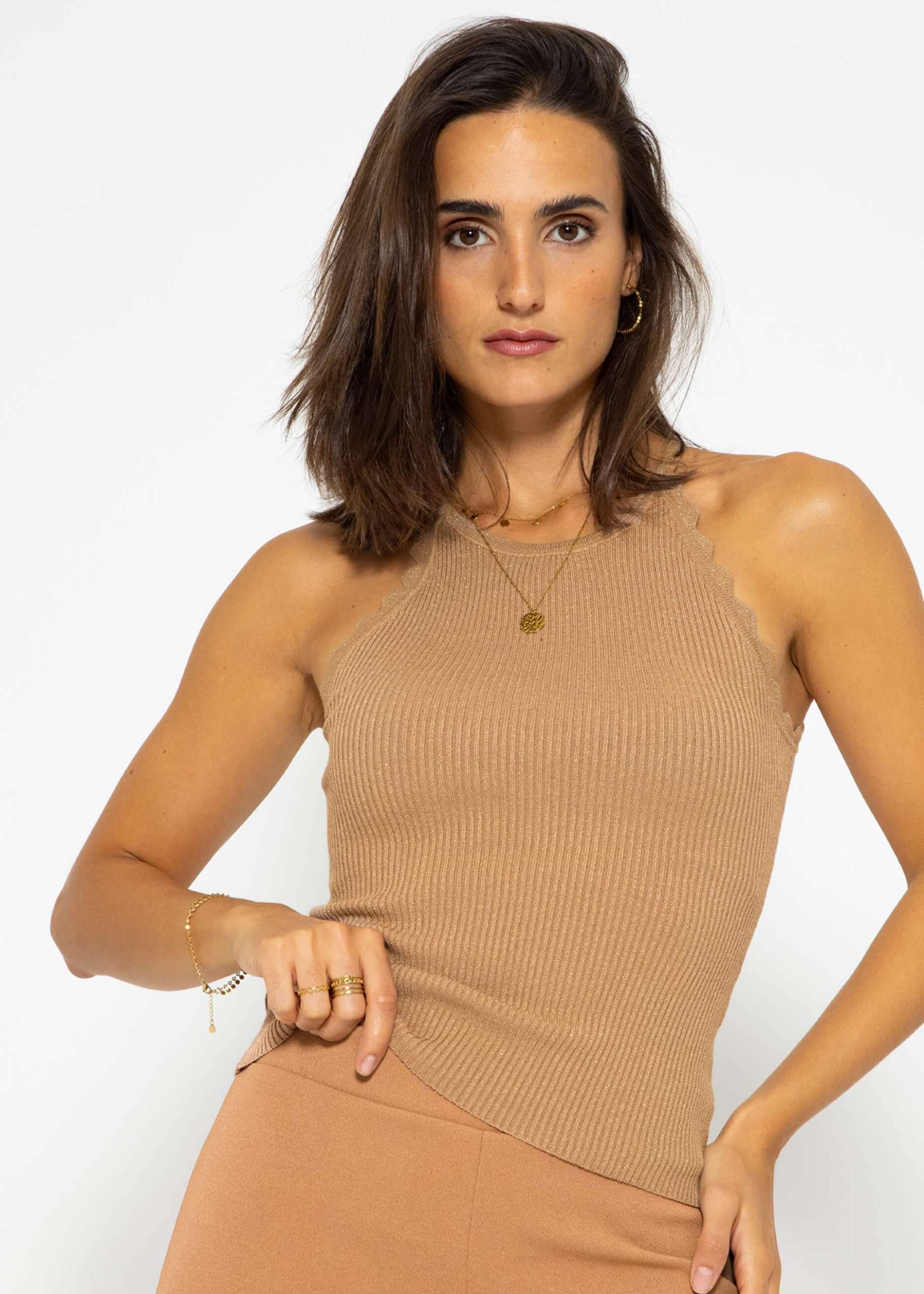 Lurex Stricktop - camel