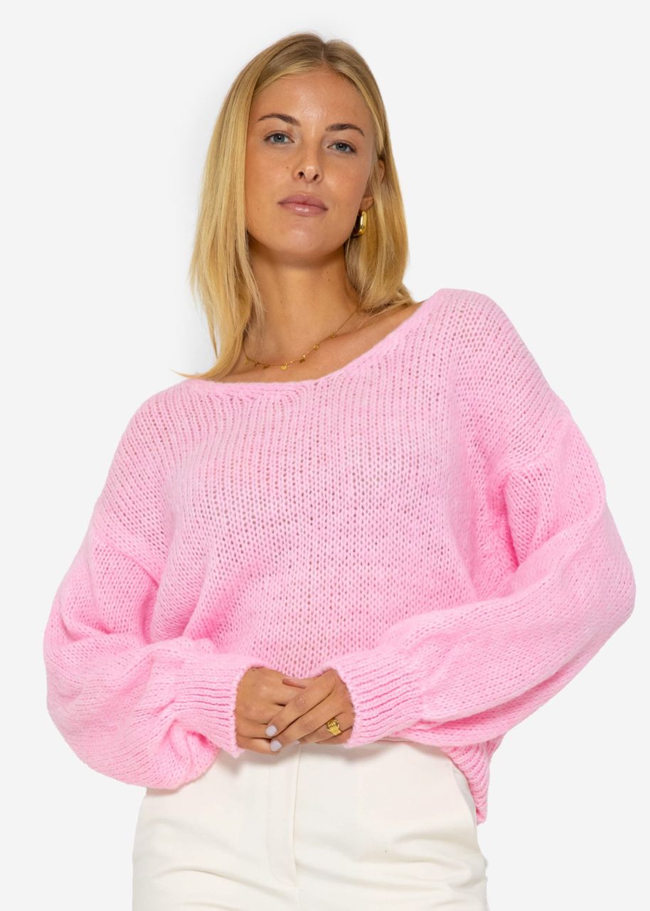 Pullover mit V-Ausschnitt - rosa