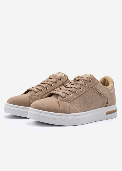 Sneaker mit Prägung, beige