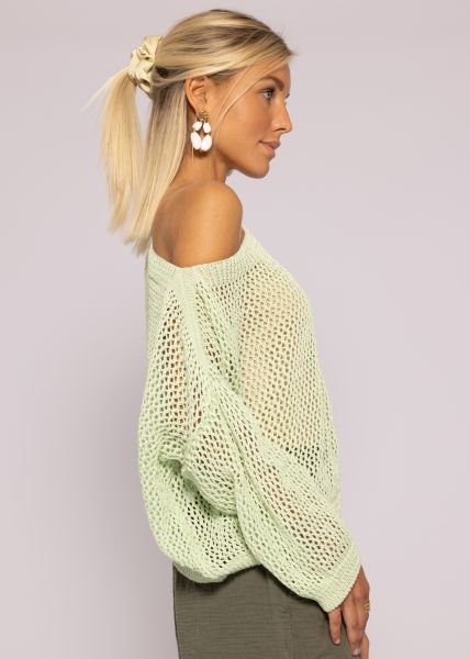 Netz-Pullover, grün