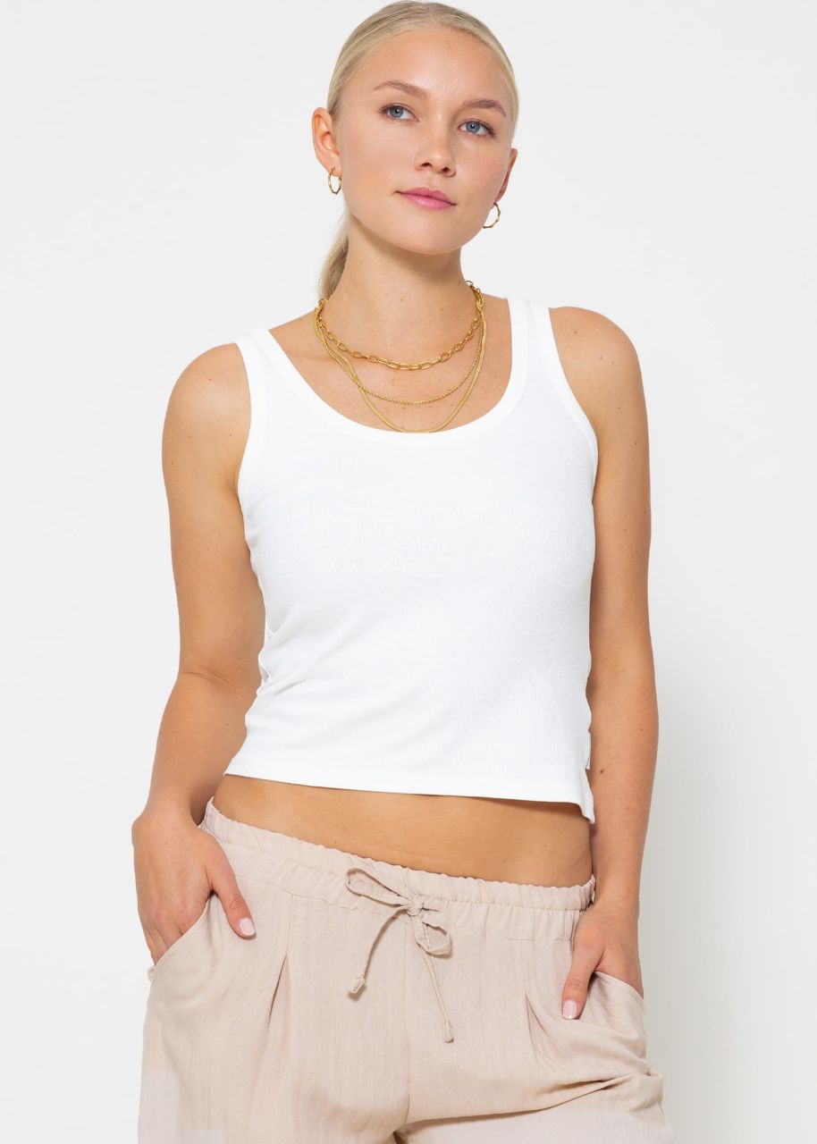 Tank Top mit Ausschnitt - offwhite