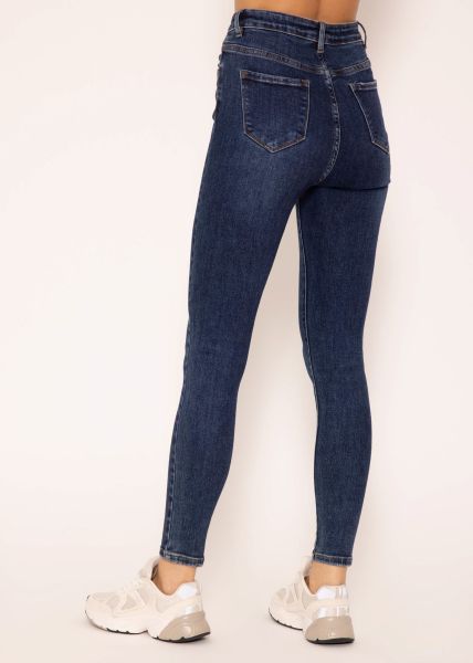 Highwaist Jeans, dunkelblau