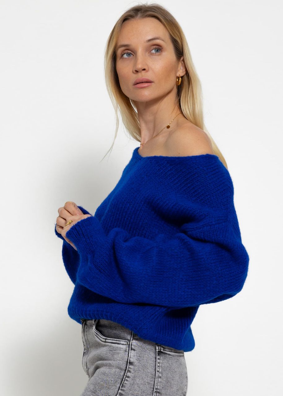 Pullover mit V-Ausschnitt - royalblau