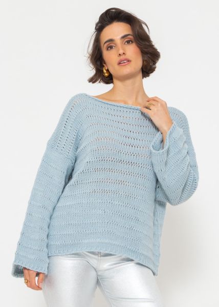 Pullover mit weiten Ärmeln - hellblau