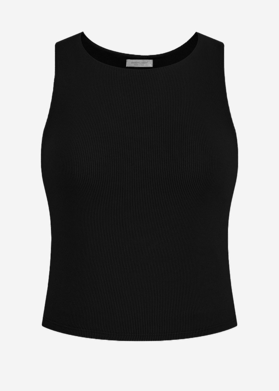 Tank Top mit Ausschnitt - schwarz