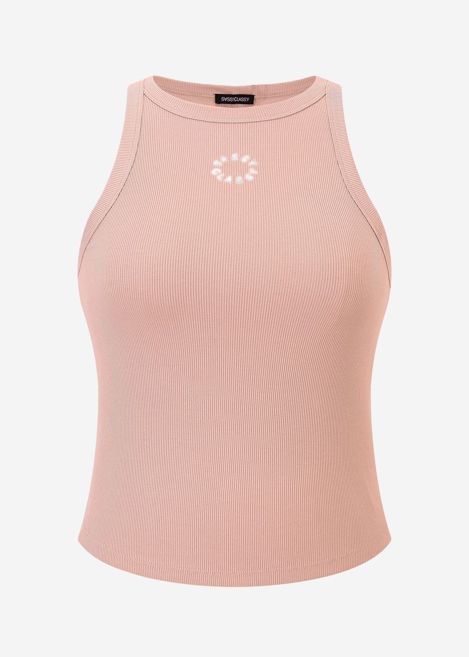 Tank Top mit Stickerei - rosa