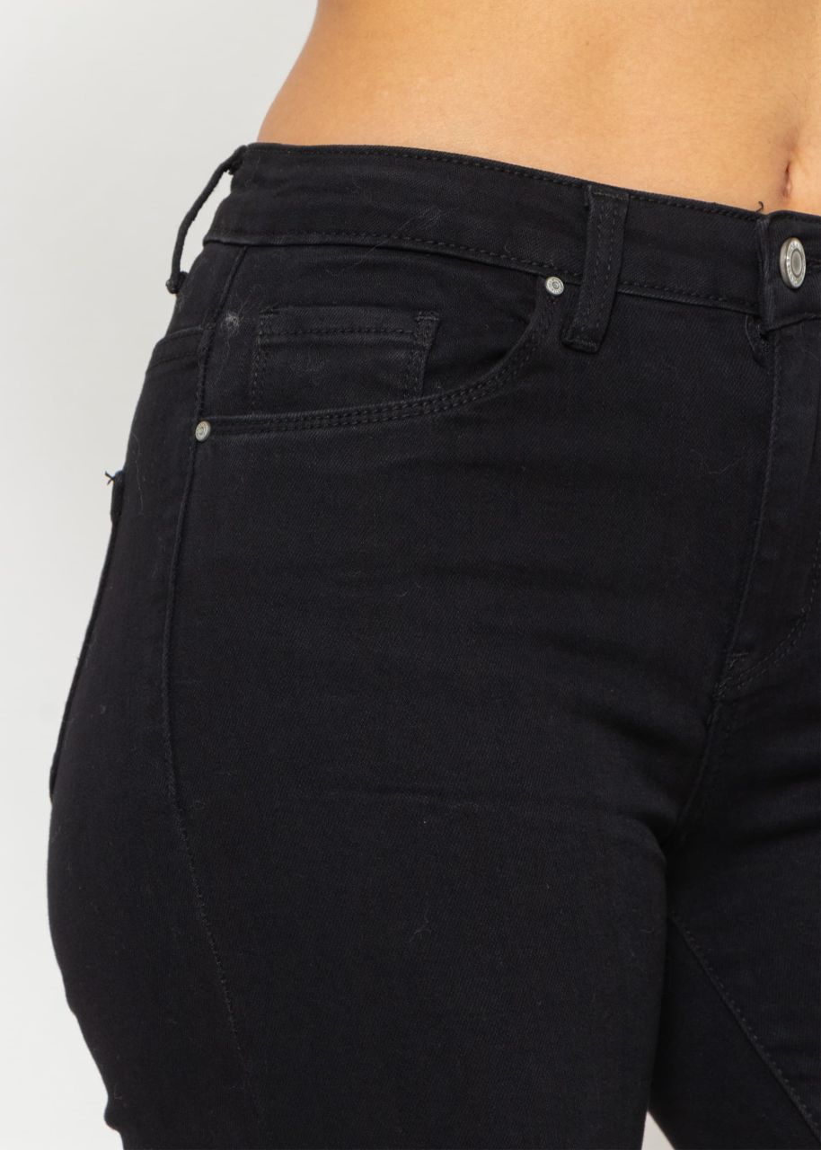 Ausgestellte Jeans - schwarz