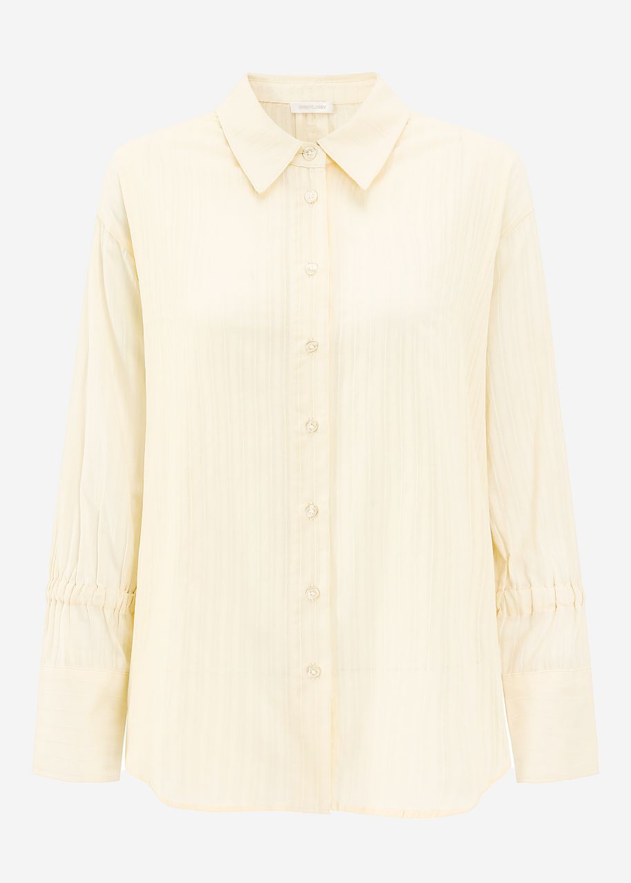 Bluse mit Ärmeldetails - buttergelb