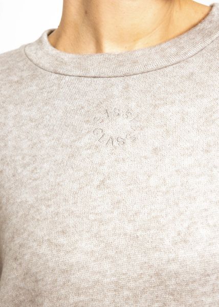 Oversize Sweatshirt mit Stickerei - taupe