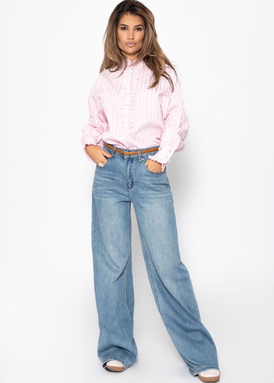 Bluse mit Rüschen - rosa