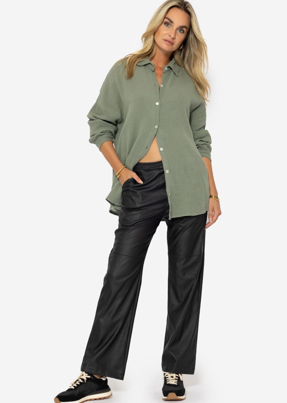 Musselin Bluse im Regular Fit - khaki