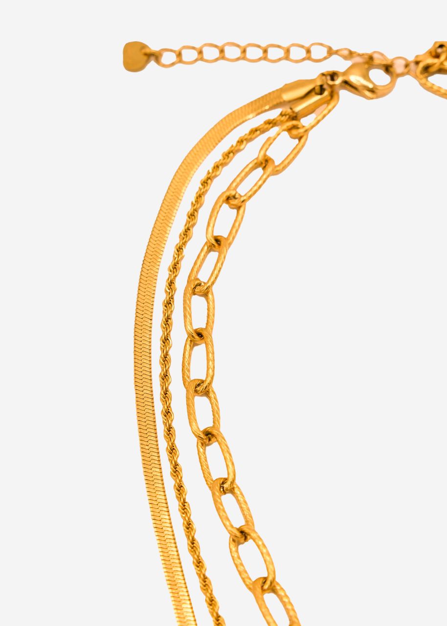 Dreifache Layering Kette - gold