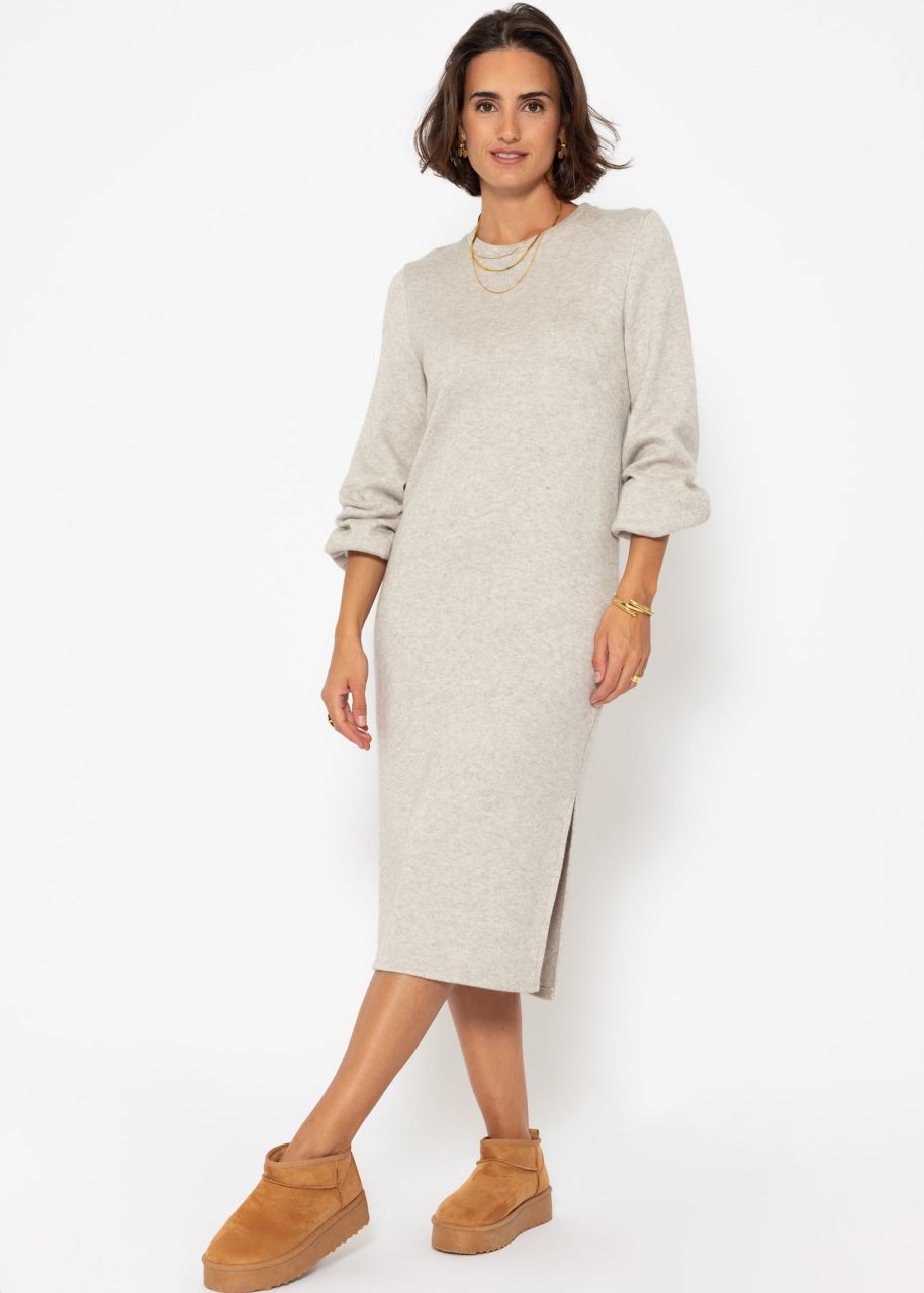 Super soft Jerseykleid in Midilänge - taupe