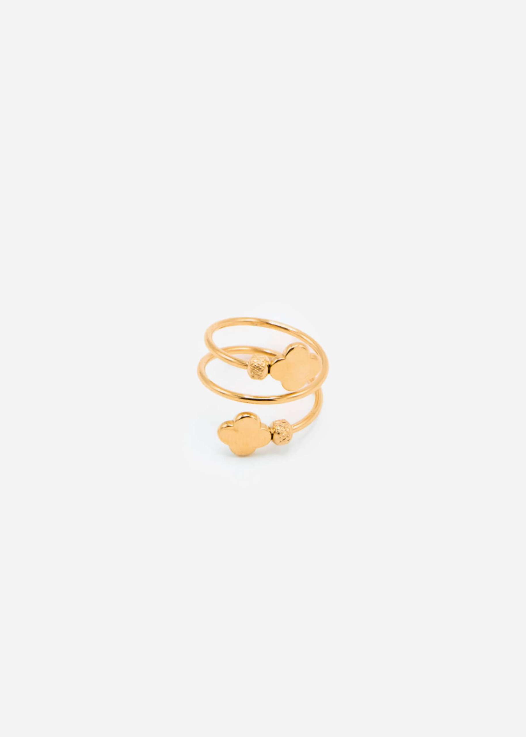 Geschlungener Kleeblatt Ring - gold