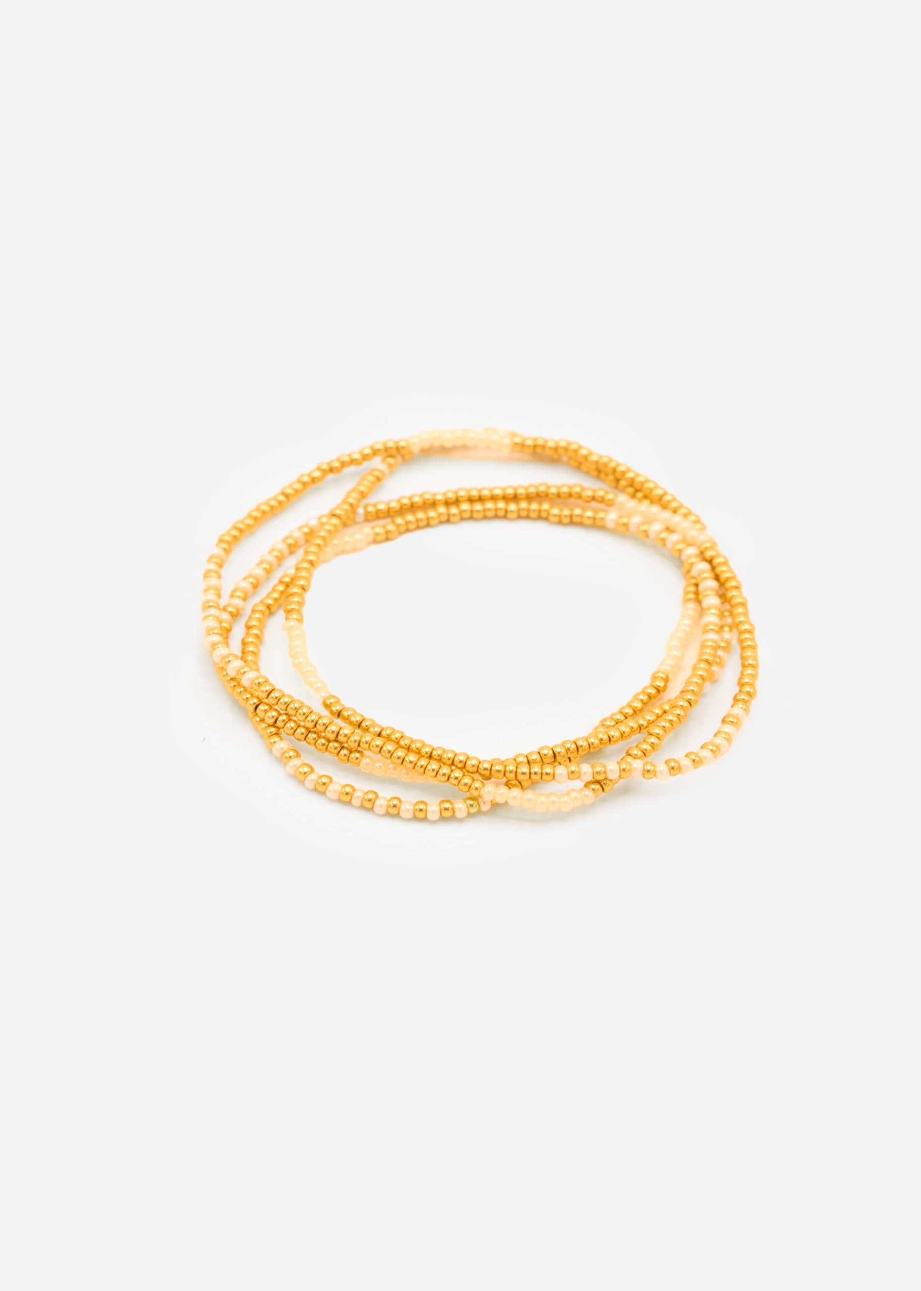 Perlenarmband - gold-weiß