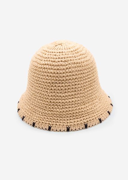 Bucket Hat in Häkeloptik - beige