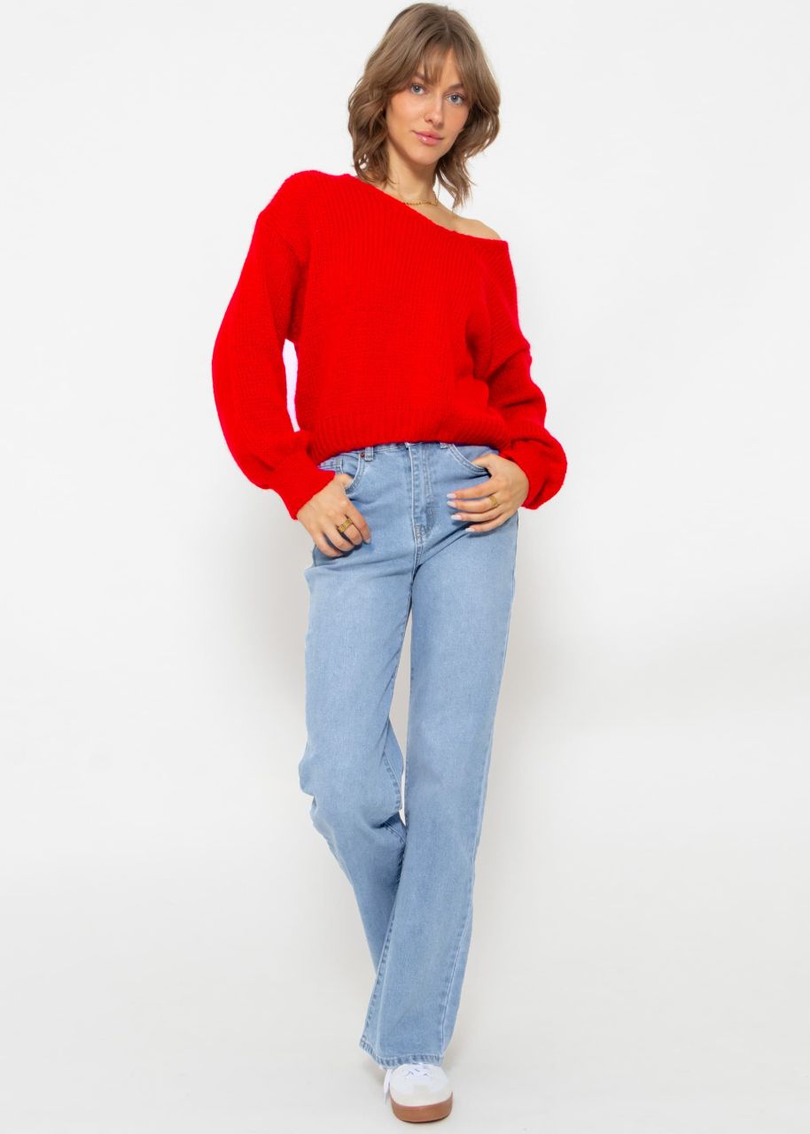 Pullover mit V-Ausschnitt - rot