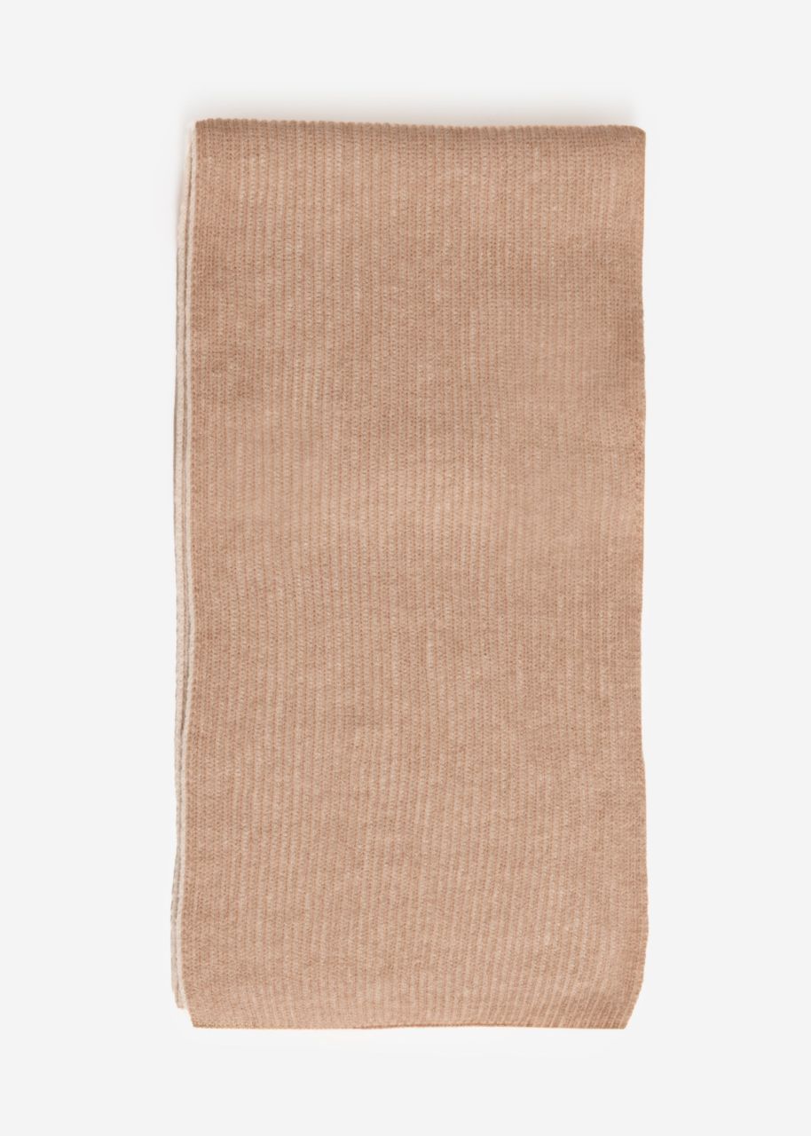 Zweifarbiger gerippter Schal - beige-hellbeige