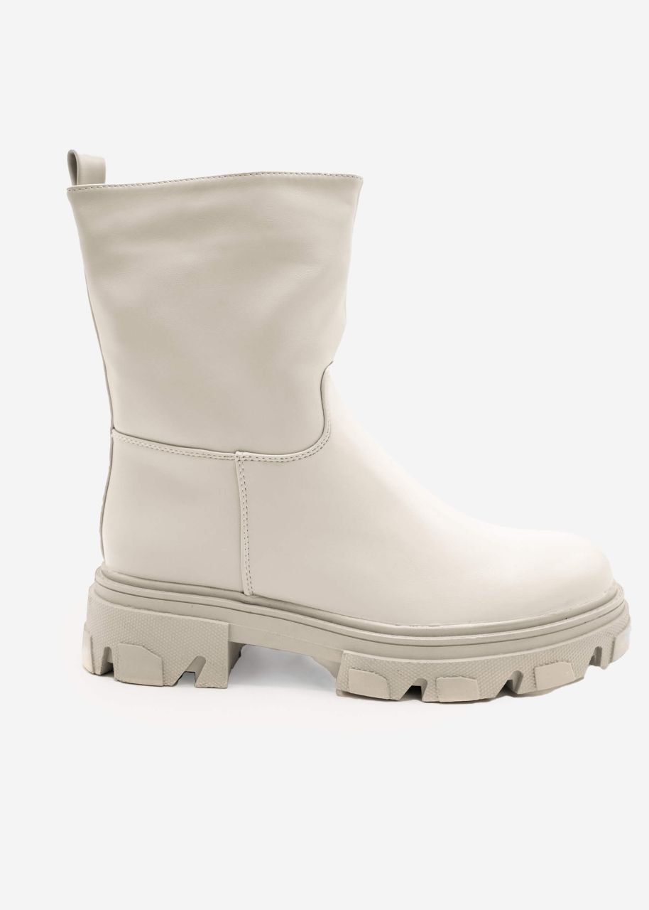 Combat-Boots, offwhite