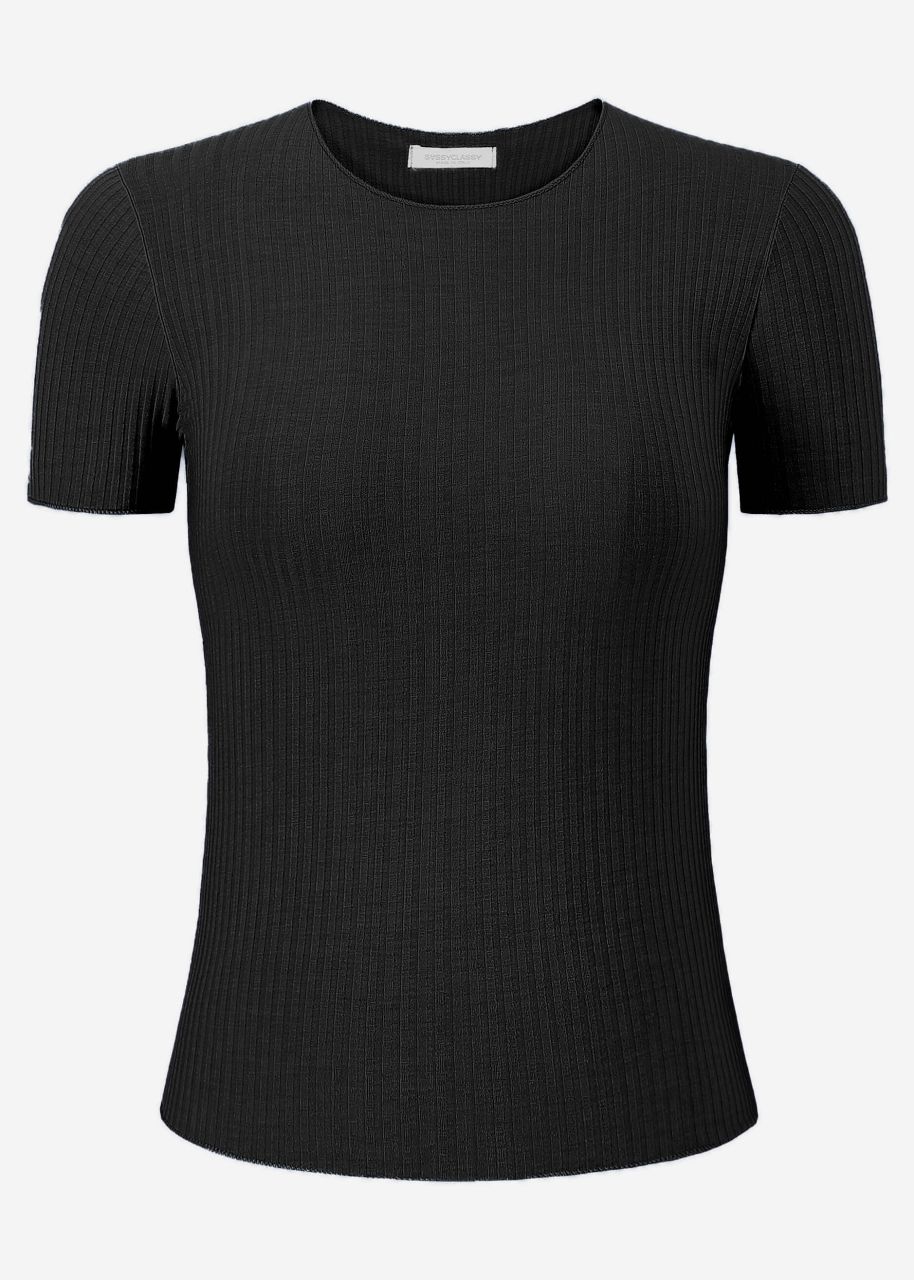 Crop-Shirt, schwarz