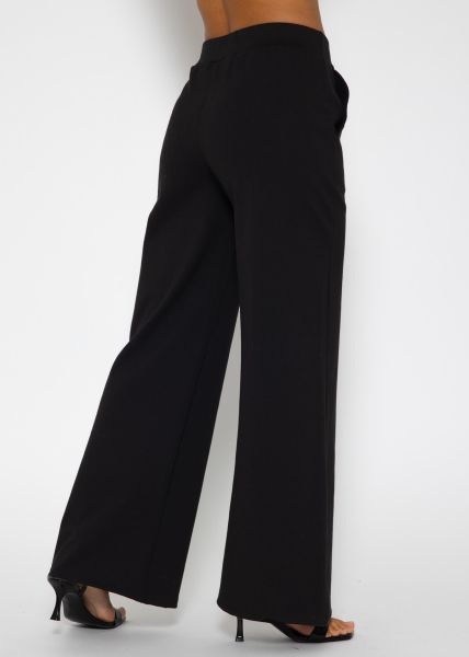 Jerseyhose mit weitem Bein - schwarz