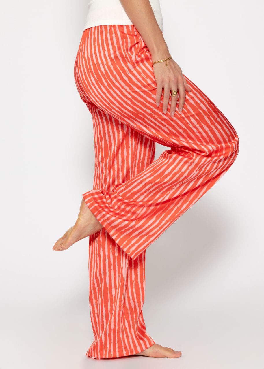 Gestreifte Satinhose - orange