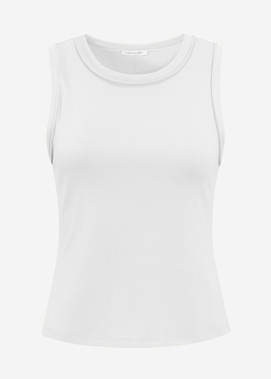 Tank Top mit Außennähten - weiß