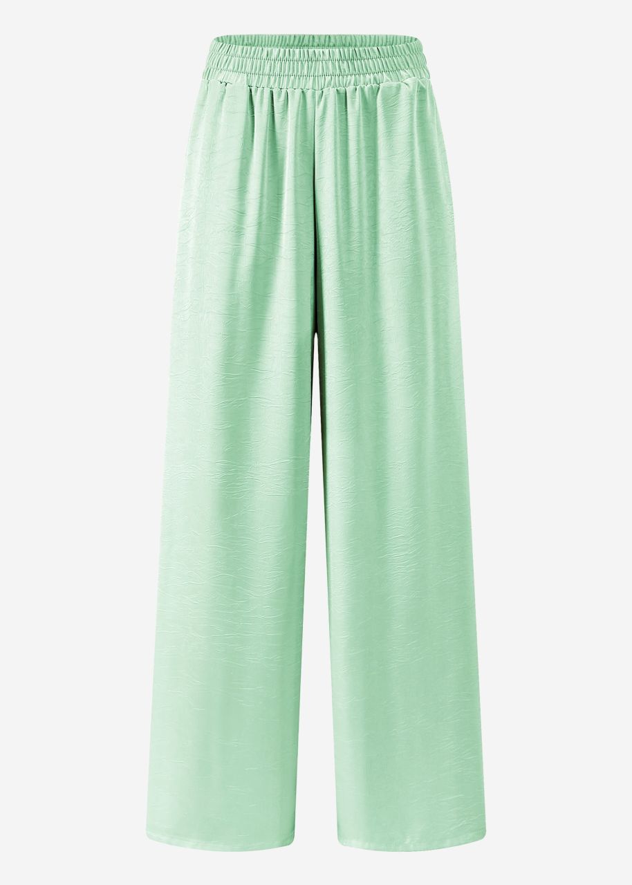 Satin Hose mit weitem Bein - pistaziengrün