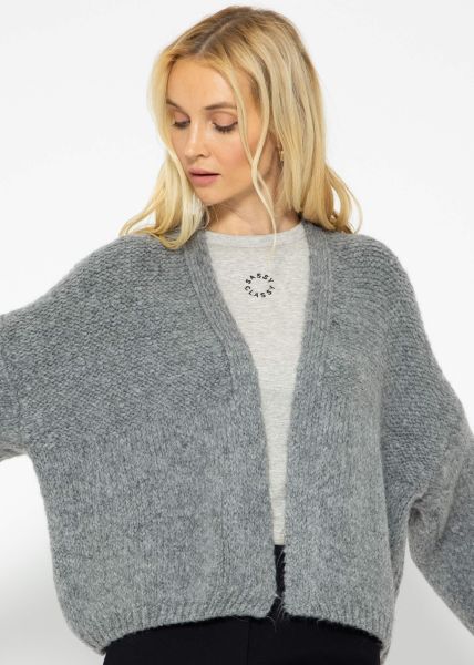 Flauschiger Cardigan - grau
