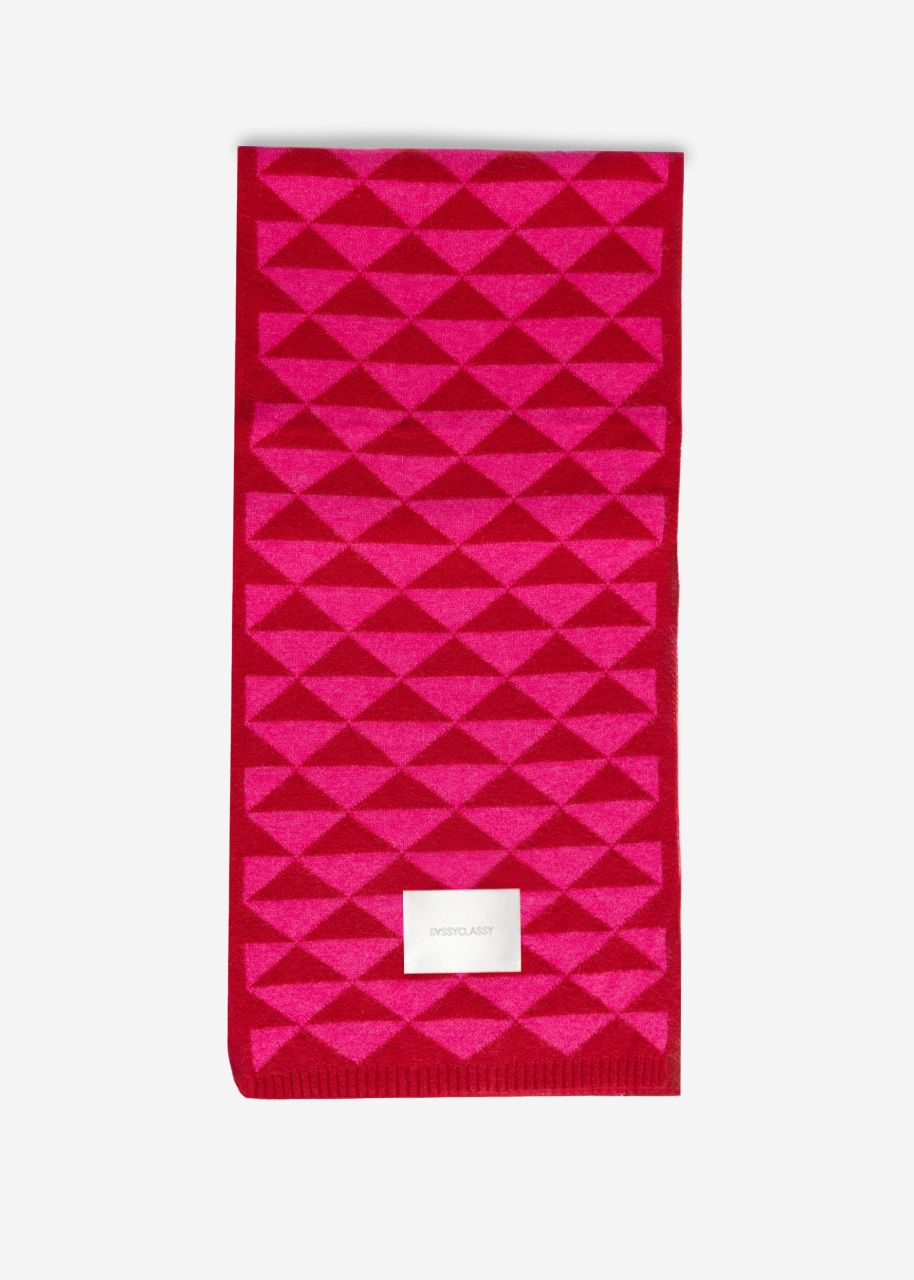 Schal mit geometrischem Print - rot-pink