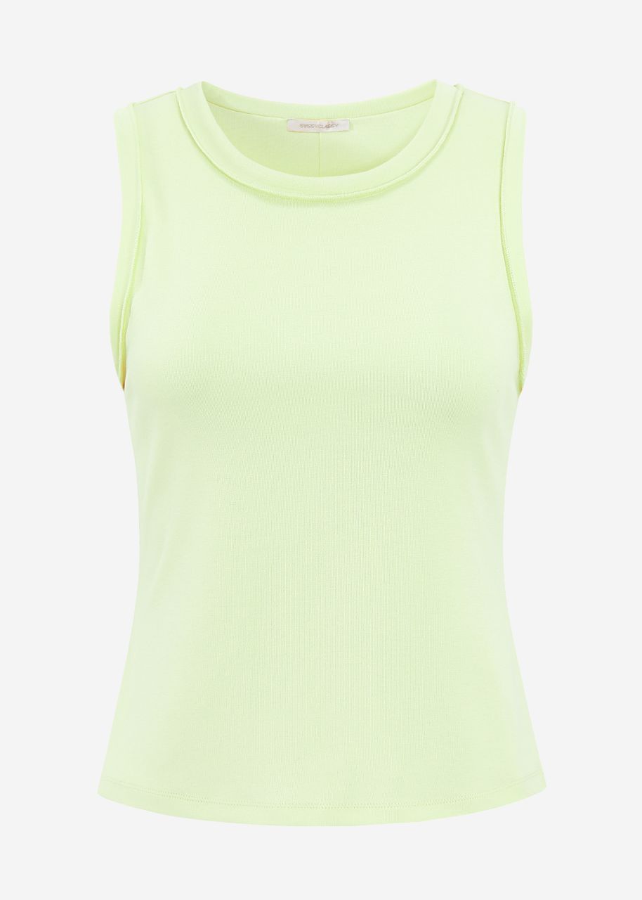 Tank Top mit Außennähten - pistaziengrün